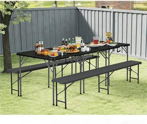 34'' Square Folding Card Table with Built in Handle & Steel Legs ...