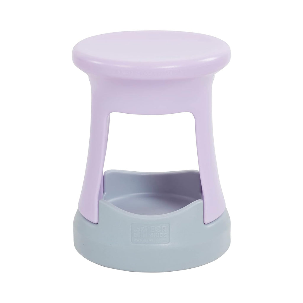 ECR4Kids Active Storage Wobble Stool, 18in Seat Height, Childrens Furniture, Light Purple/Light Grey