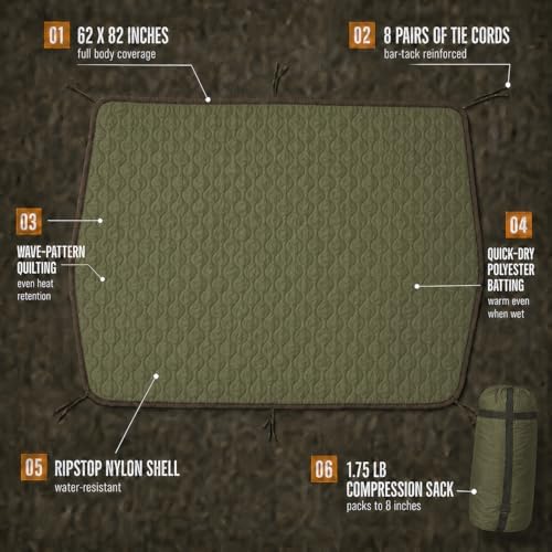 USGI Industries Woobie Blanket, Insulated Water-Resistant Poncho Liner