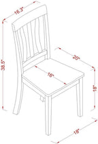 East West Furniture MZAN3-WHI-W 3 Piece Kitchen Table & Chairs Set Contains a Rectangle Dining Table with Dropleaf and 2 Dining Room Chairs, 36x54 Inch, Buttermilk & Cherry