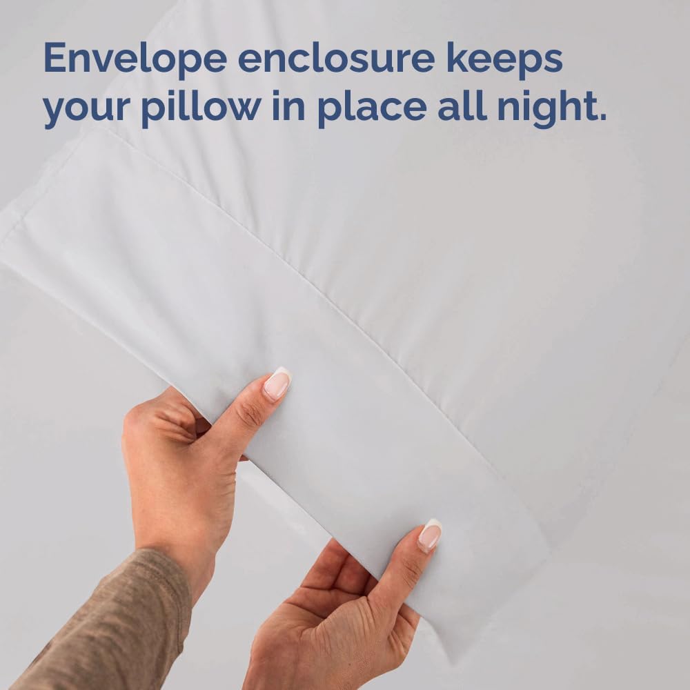 Standard Pillow Cases - 2 Pack - Super Soft Pillowcase Covers - Envelope Enclosure - Hotel Quality Pillow Protectors - Wrinkle Free, Fade & Stain Resistant - Machine Washable - 20" x 26" (French Grey)