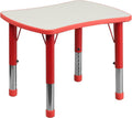 Flash Furniture 26.5x21.75 in Plastic Activity Table, Red/Gray | Table Only, Adjustable, Plastic, Durable Construction, Commercial Use