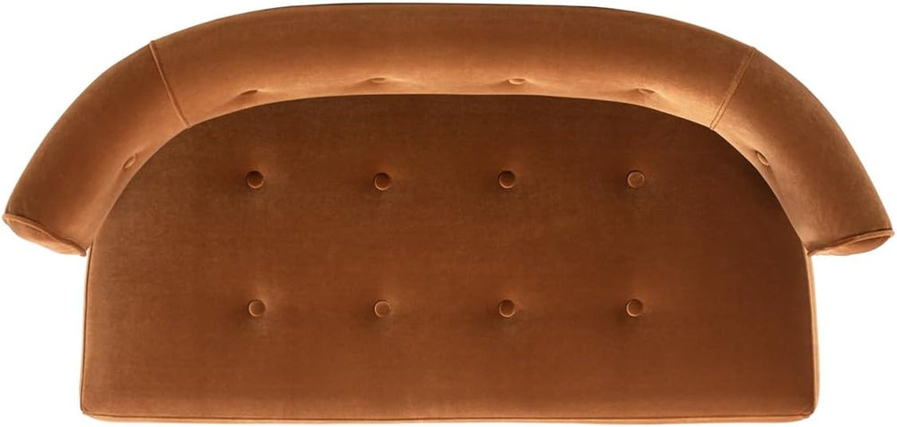 Jennifer Taylor Home Jared Roll Arm Tufted Bench with Back Settee in Burnt Or...