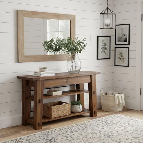 Alaterre Furniture Durango Solid Wood Console Table, Natural, 54”x17”x30”