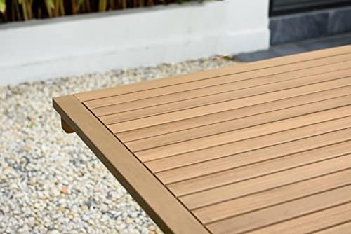 Amazonia Trentino 9 Piece Extendable Patio Dining Set | Teak Finish Table and...