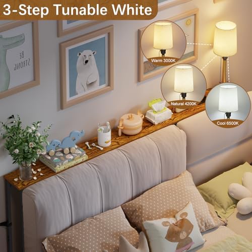 keomaisyto 63 Inch Narrow Console Table with 3-Color Adjustable Light and Cha...