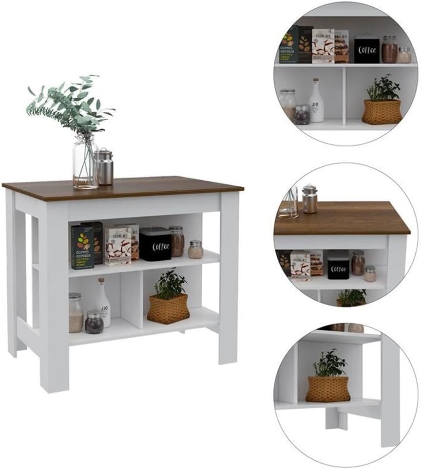 Tuhome Furniture Cala Modern Engineered Wood Kitchen Islands with Large Table...