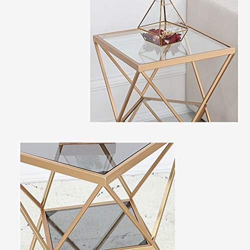 Telephone Table, Square Side Table,Tempered Glass Coffee Table,Telephone Tabl...