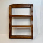 Rustic Wooden Ladder Shelf, 3-Tier Wall-Mounted Storage Rack, Farmhouse Style Decorative Shelving for Bedroom Living Room Bathroom, Natural Brown Wood Finish