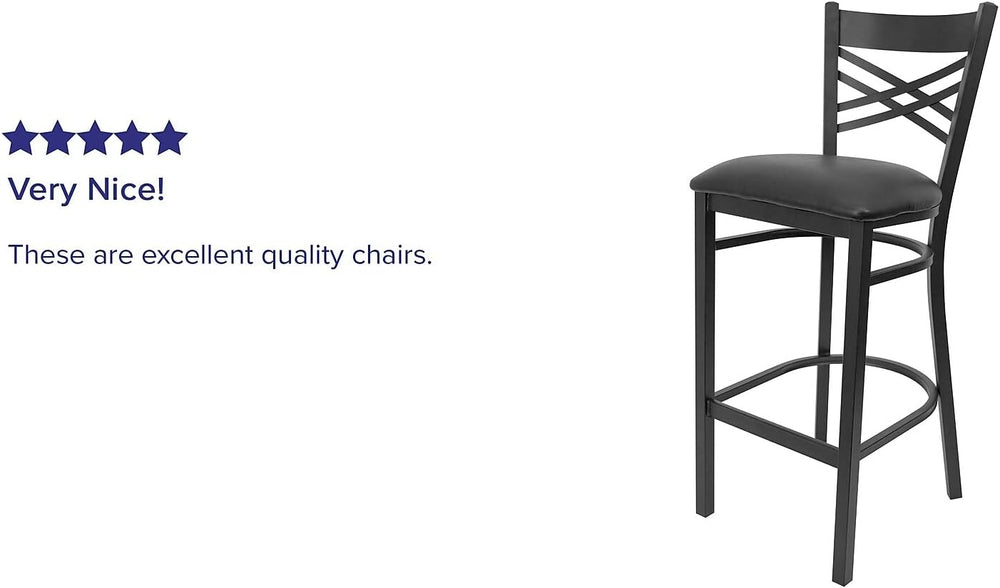 Flash Furniture Hercules Metal Restaurant Barstool, Black