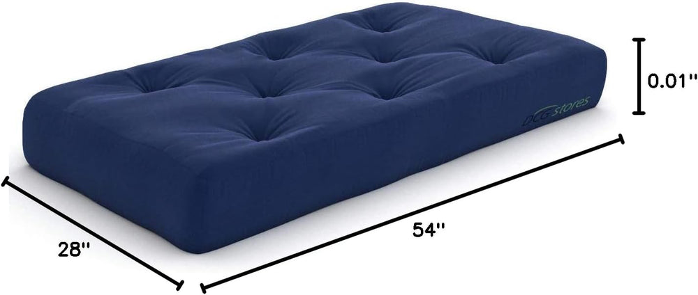 Plush, Comfortable 8-Inch Chair Futon Mattress, Navy Twill - Made in USA