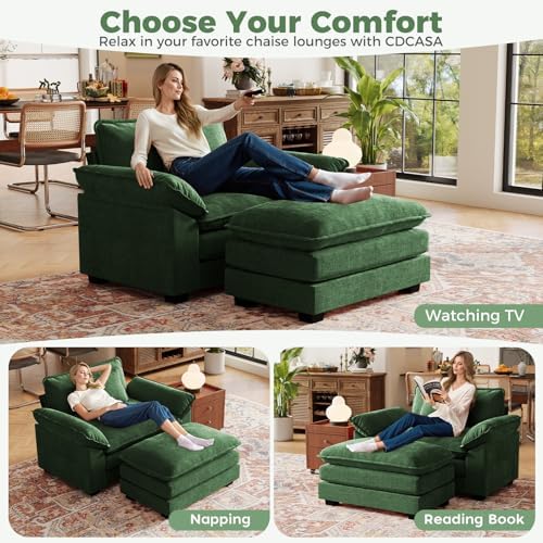 CDCASA 154" Modular Sectional Sofa, Comfy U-Shaped Cloud Couch with 2 Mo...