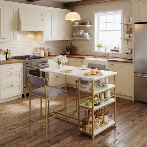 IDEALHOUSE Dining Table Set for 2, Counter Height Kitchen Table and Chairs, B...