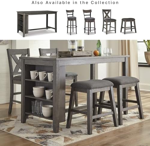 Signature Design by Ashley Caitbrook Counter Height Dining Table, Gray | Buil...