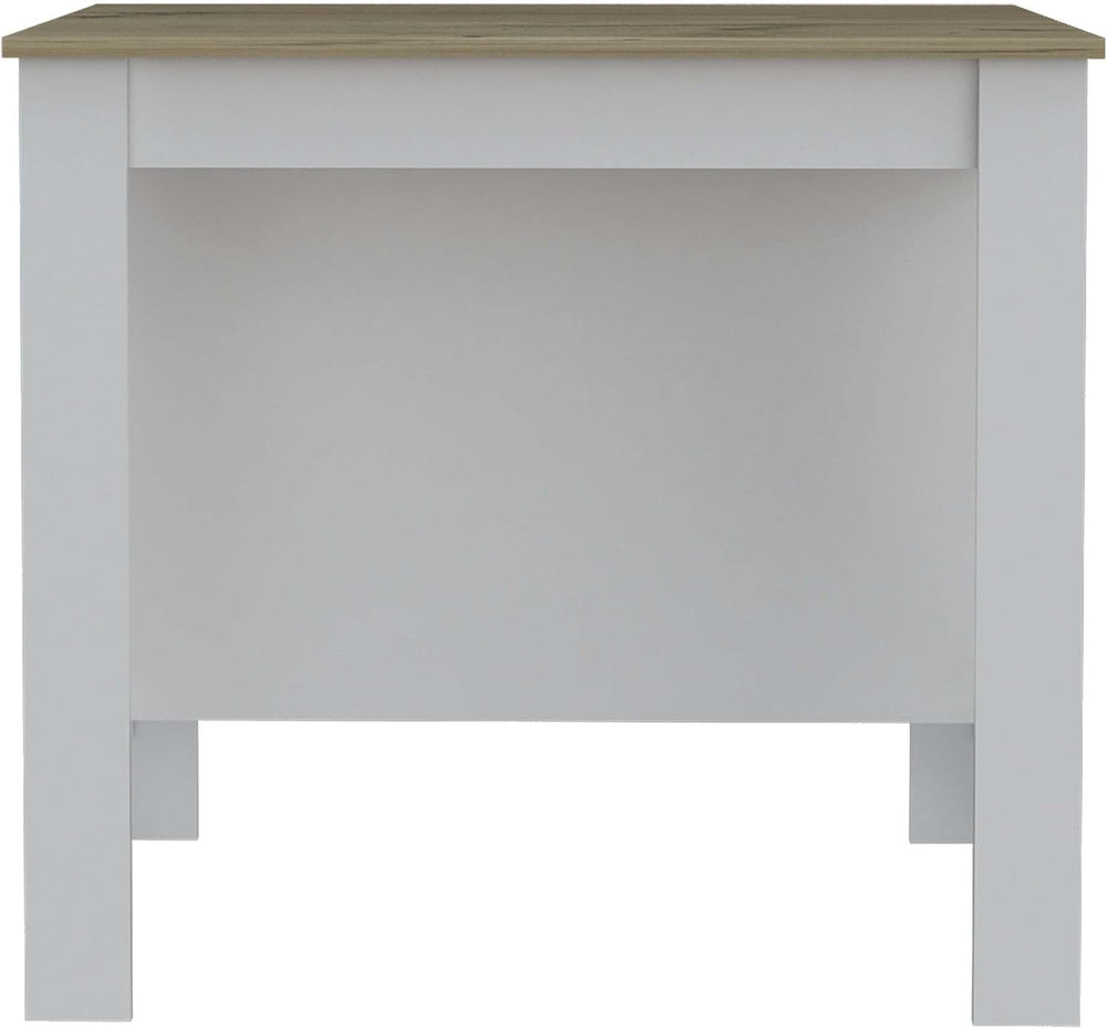 Kitchen Island with Three Storage Shelves and Four Legs | Tabletop with silve...