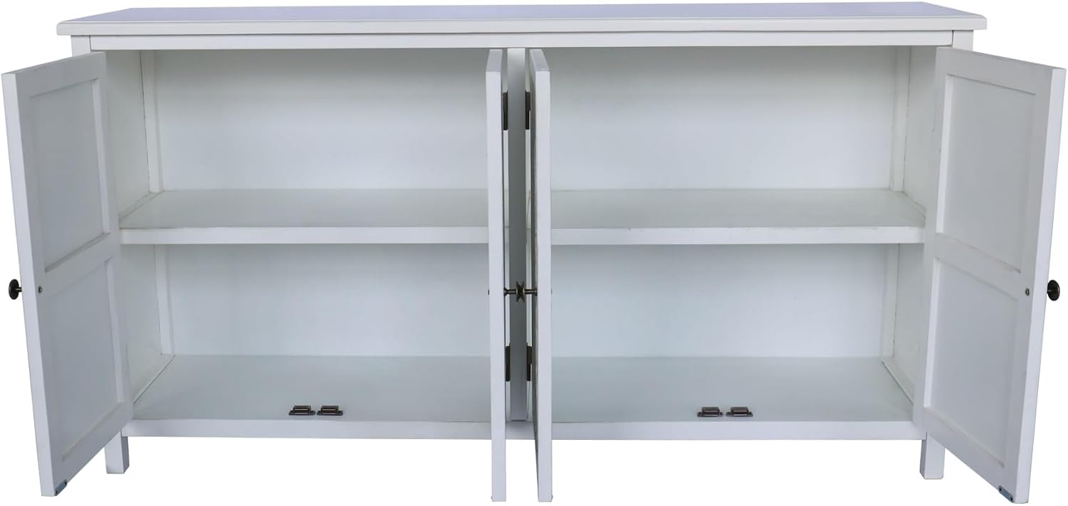 Mid-Century Accent Cabinet with 4 Doors, Rustic Sideboard Pantry Cabinet, for Home Decor,for Kitchen Home