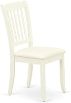East West Furniture AMDA3-LWH-C 3 Piece Dining Table Set for Small Spaces Contains a Round Kitchen Table with Pedestal and 2 Linen Fabric Upholstered Chairs, 36x36 Inch, Linen White