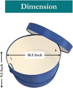 Sarah's Hat Boxes Classic Royal Hat Box – 18.5" x 9.5" (Dia. x Ht.) Handmade in USA – Odorless Non-Toxic Adhesive, Cording Handle – Premium Storage for Hats & Accessories