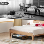 Yecaye Under Bed Storage with Wheels, 2Pack Under Bed Storage Containers, Underbed Shoe Storage Organizer, Rolling Under Bed Metal Drawers for Clothes, Blankets, Brown