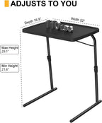 TV Tray Table, 16.9 x 22 x 29.1inch XL PRO Folding Dinner Table with 6 Height & 3 Tilt Angle Adjustments, Large Couch Desk for Working, Portable and Adjustable Laptop Desk for Sofa and Bed