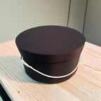 Sarah's Hat Boxes Classic Brown Hat Box – 12.75" x 6.5" (Dia. x Ht.) Handmade in USA – Odorless Non-Toxic Adhesive, Cording Handle – Premium Storage for Hats & Accessories