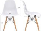 Furmax Modern Style Dining Chair Mid Century Modern DSW Chair, Shell Lounge Plastic Chair for Kitchen, Dining, Bedroom, Living Room Side Chairs Set of 4(White)