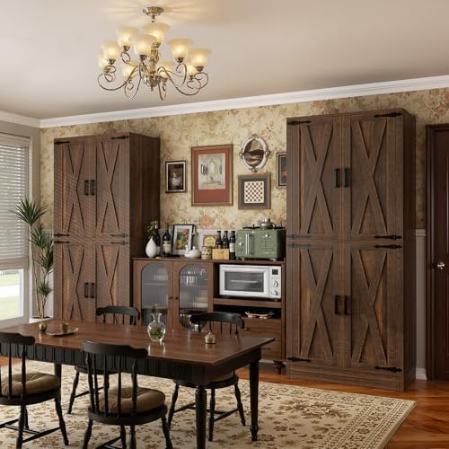 Unikito 71" Tall Kitchen Pantry Cabinet with Adjustable Shelve and Drawe...