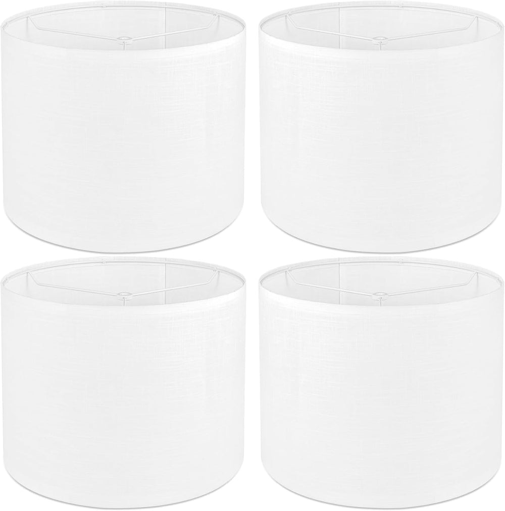 4 Pack White Drum Lamp Shades for Table Lamps, 13 Inch Top and Bottom x 10 In...
