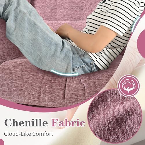 Modern Accent Chair, Upholstered Armchair with Pillow, Fabric Single Sofa Cha...