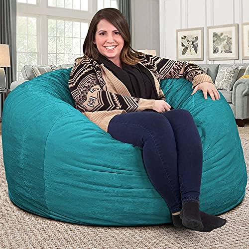 ULTIMATE SACK | 4 Ft Bean Bag Chair Replacement Cover Only | Teal Suede | Rem...