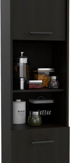 2-Door Pantry Cabinet, with Two 2-Cabinet Spaces and Two Open Shelves