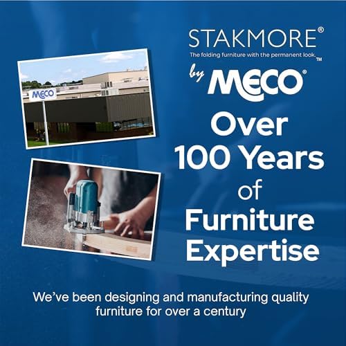 MECO Stakmore Slat Back Wooden Folding Chairs with Padded Seats, Set of 2 - N...