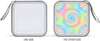 Portable CD/DVD Holder Pink Rainbow Tie Dye, 40-Capacity Hard Case with Zipper, Protective Storage Binder for Music Movies Game Discs