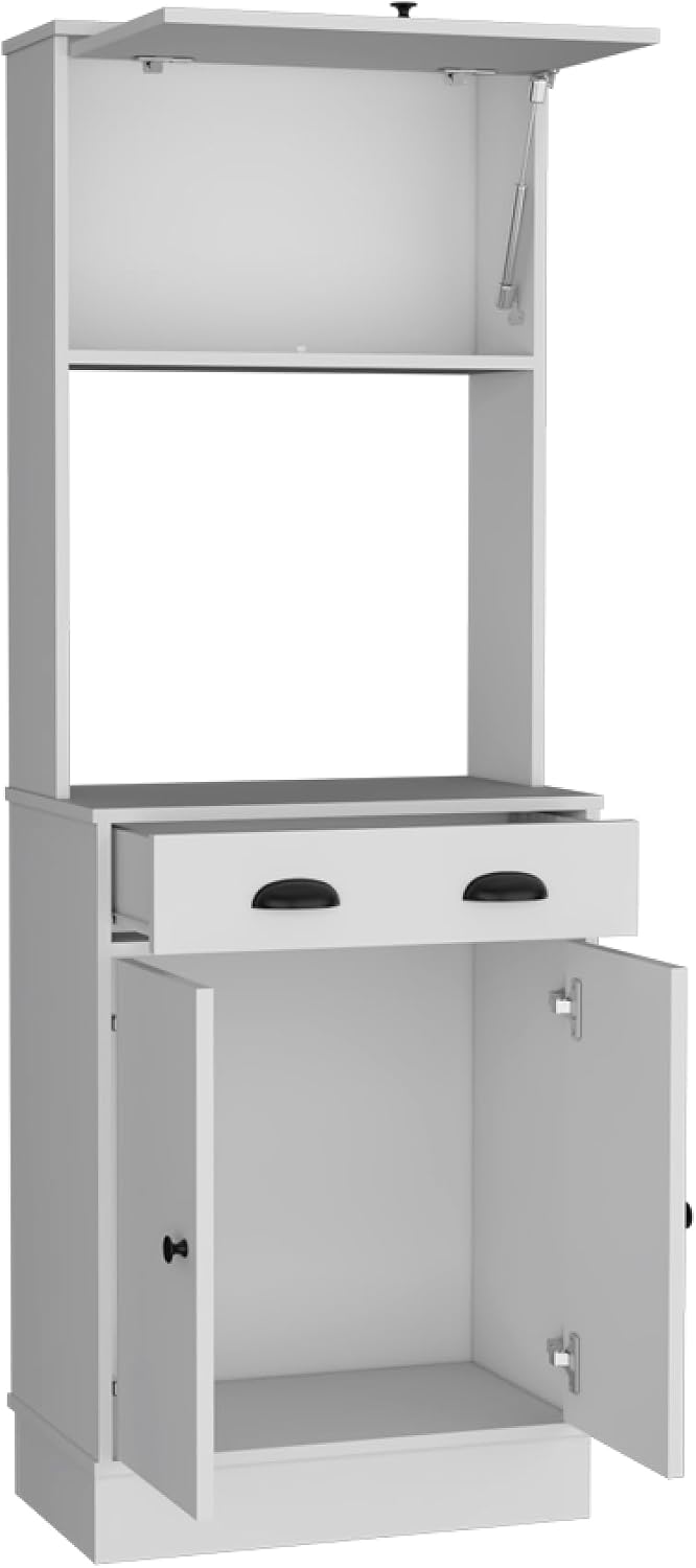 Pantry Cabinet Microwave Stand Warden, Kitchen, White