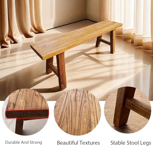 Narrow Bench For Entryway Slim Farmhouse Indoor Wood Rustic Noodle Bench Vint...