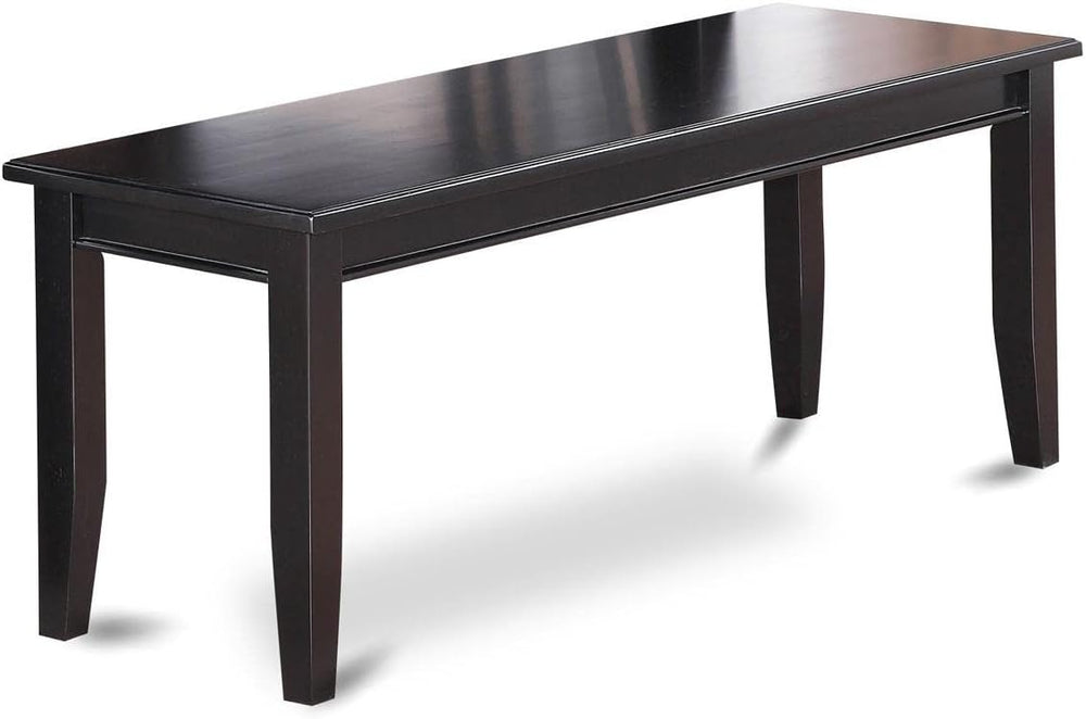 East West Furniture DUB-BLK-W Dudley Dining Bench with Wooden Seat, 51x15x17 ...