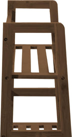 sogesfurniture, 4-Tier Bamboo Ladder Shelf, Rustic Style, Bookshelf Storage Rack, 18.9x11.8x46.5 inches, Brown