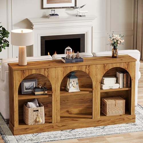 Tribesigns Console Table with Storage, 63" Long Arched Entryway Table | ...