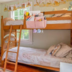 Bedside Storage Organizer 5 Pockets with 4 Hooks Hanging Storage Bag for Headboards/Bunk Bed (2Pack Pink)
