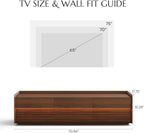 POVISON Fully-Assembled Mid Century Modern TV Stand, 70.87" Wood Media Console with Adjustable LED Light, Entertainment Center with Storage for Living Room