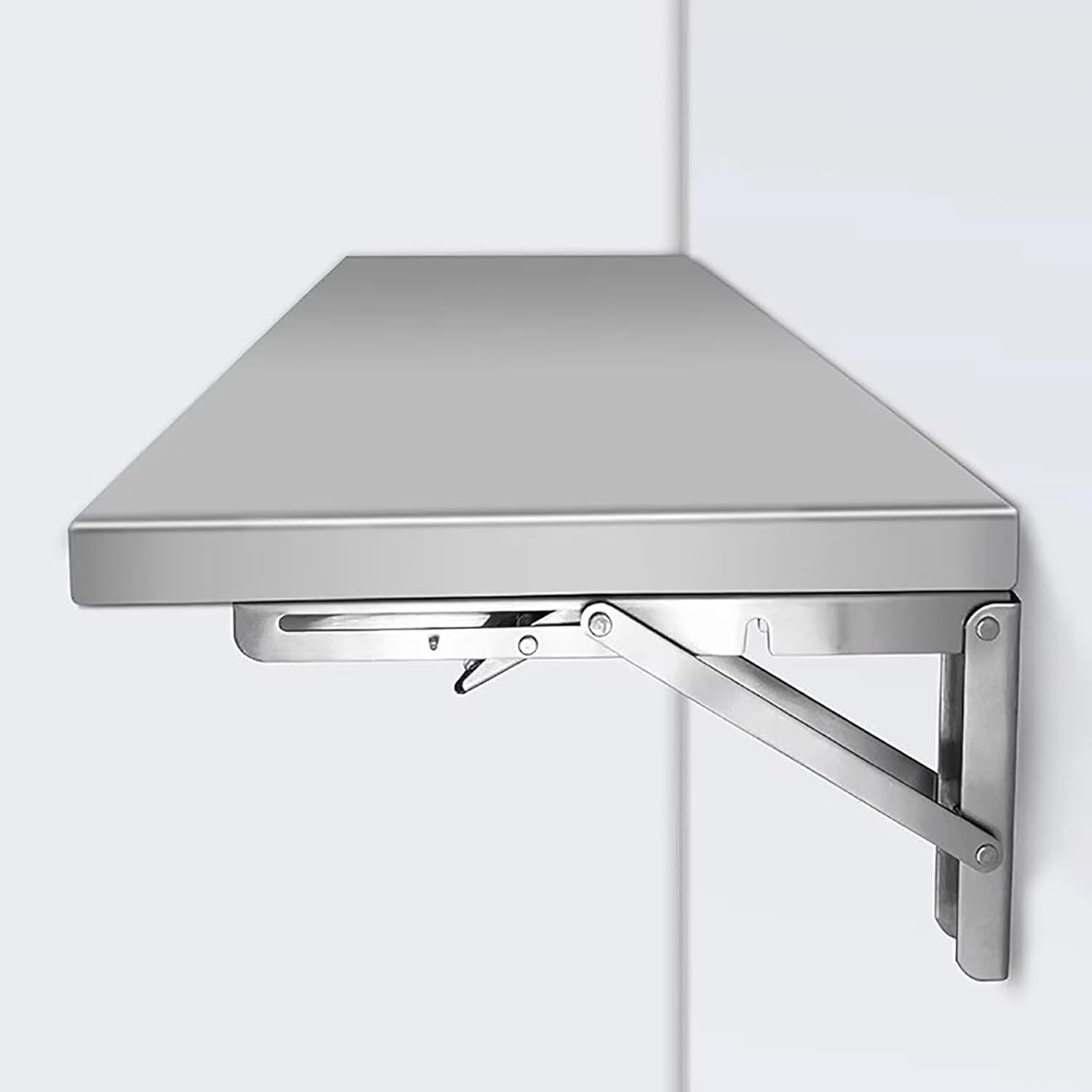 Stainless Steel Folding Wall Shelf,Stainless Steel Wall Mount Folding Table, Wall-Mounted Folding Table,for Laundry Room,Kitchen, Restaurant,Folding Design,Space Saving. (Size : L60*W40cm)