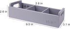 HTB Slim Tea Bag Organizer 2pcs, Grey 3 Compartments Tea Box Wooden with Handle for Small Space, Wood Tea Organizer for Tea Bags