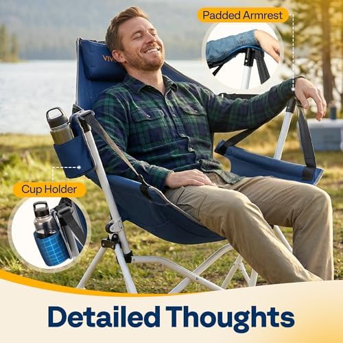 VIVOHOME Reclining Hammock Camping Chair, Portable Rocker Chair for Outdoor |...