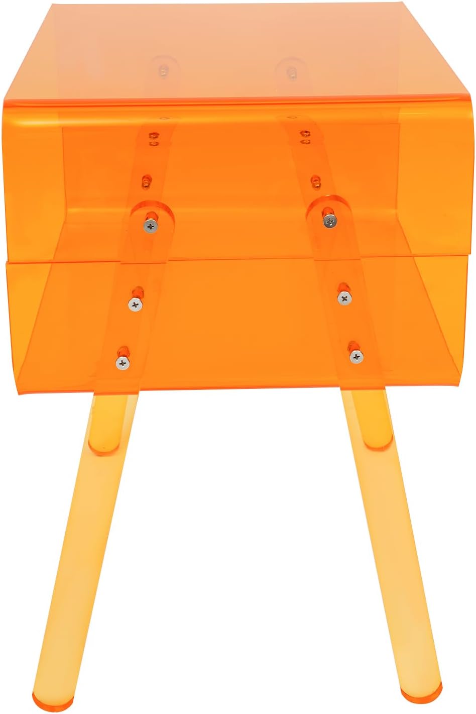 Acrylic Side Table, 2-Tier End Table with Open Storage, Modern Nightstand for...