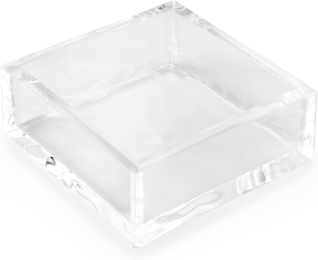 Huang Acrylic Clear Square Paper Napkin Holder | For Cocktails, Hosting, Picnics, Weddings, Parties | Long Lasting Premium Acrylic Construction