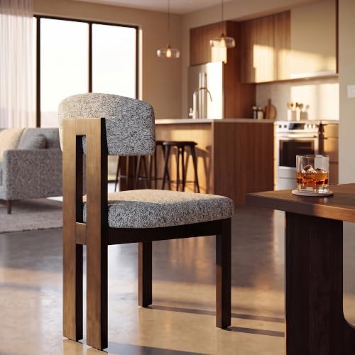 COLAMY Upholstered Dining Chairs Set of 4, Solid Wood Wobble-Free Modern Kitc...