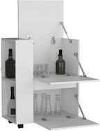 Pantry Cart Two Pull-Down Door Cabinets and Two Open Shelves, Storage Locker for Kitchen Dining Room,for Kitchen Home