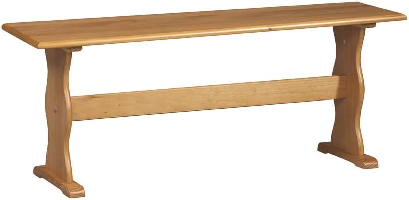 Linon Chelsea Dining Bench in Honey Stained Pine Wood