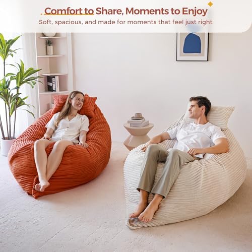 MAXYOYO Giant Bean Bag Chair with Pillow, 3 in 1 Convertible Bean Bag Chair |...
