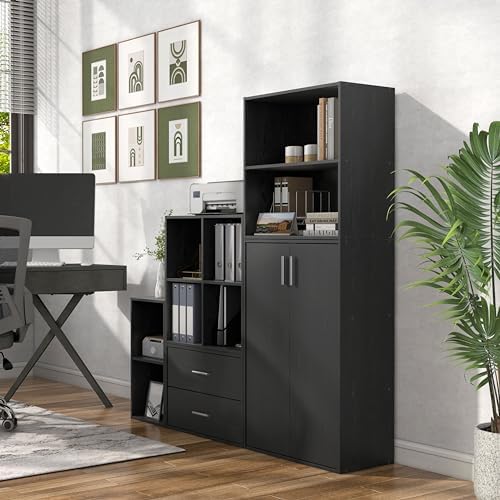 Homes: Inside + Out Apexa 2-Tier Cube Storage Organizer Shelves, Stackable Wo...
